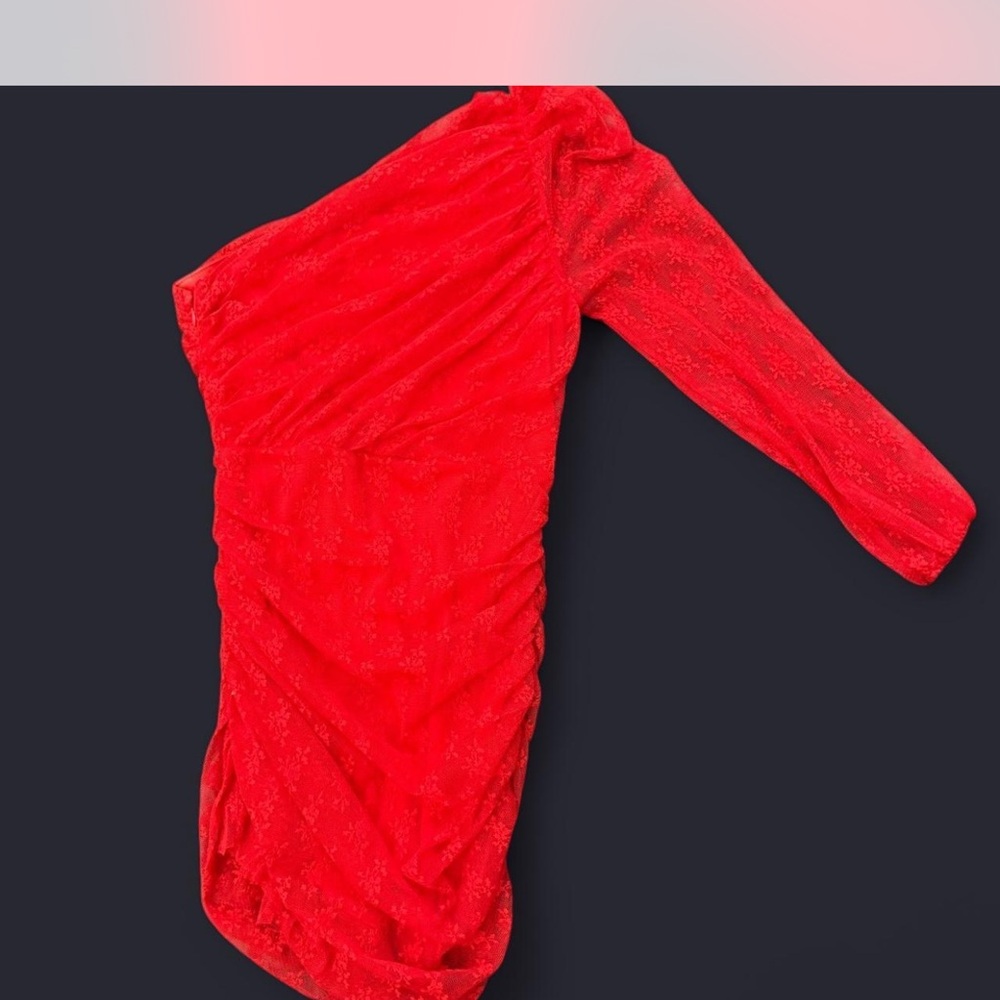 Showpo Red One-Shoulder Dress